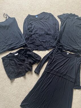 Maternity Black Mixed Tops, Shorts & Dress Bundle size M